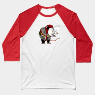 Yelling opossum in Christmas outfit Baseball T-Shirt